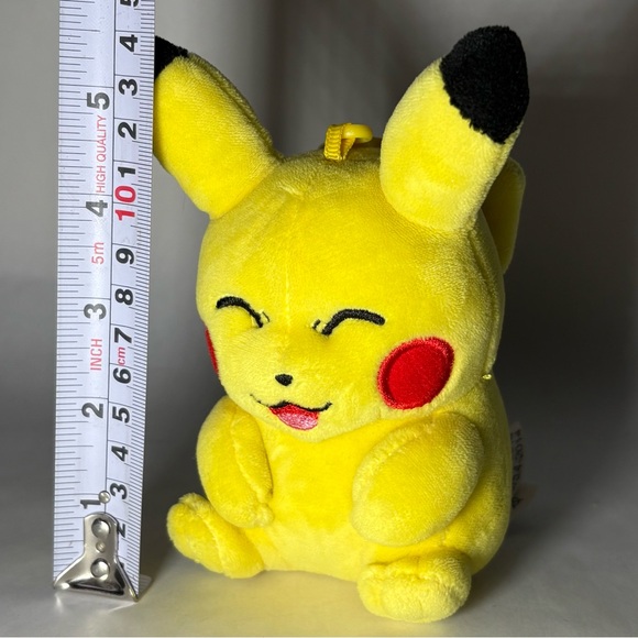 Vintage 1997 Pokémon Pikachu Smiling Face Plush Clip-On Keychain 5.5” Nintendo - Picture 9 of 9